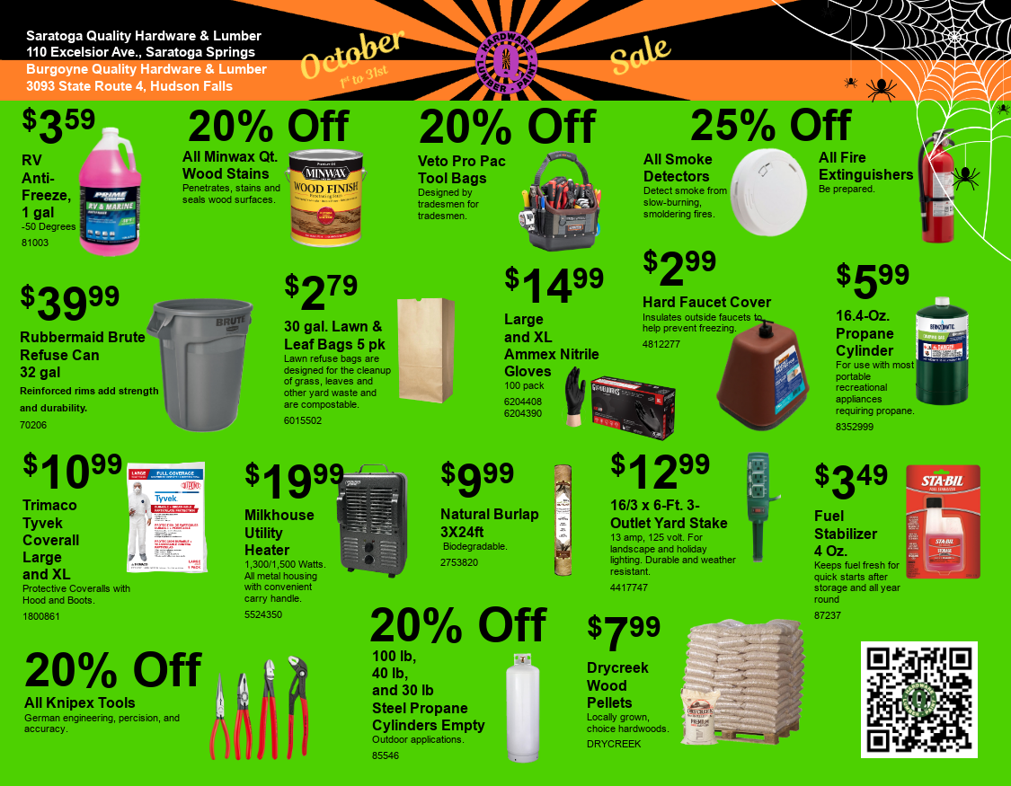 Items on sale in October